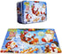 60 Piece Wooden Jigsaw Puzzle in an Box Merry Christmas Xmas Santa Claus Early Childhood Education Puzzle Wooden Cartoon Toys...