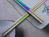 Reusable Chopsticks - Extra Long 9" - 5 Pairs per Pack - Made of Food-Safe Stainless Steel - Holographic Design - Asian Dining Utensils for Home K...