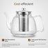 42oz/1250ml Glass Tea Kettle?Glass Teapot with Removable Stainless Steel Infuser, for Blooming and Loose Leaf Tea, Stovetop & Microwave Safe Tea P...