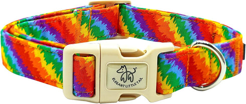 Elegant little tail Dog Collar, LGBT Holiday Pet Collar Dog Durable Rainbow Print Dog Collars Plastic Buckle Soft Pet Gift Adjustable Dog Collar f...