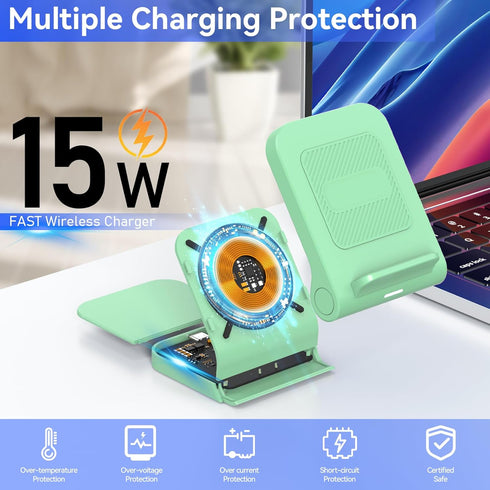 for Samsung Galaxy Z-Flip Wireless Charger: Galaxy Z Flip 6/5/4/3 Wireless Charging Stand, 15W Fast Wireless Charger for Galaxy Z Flip6/Z Flip5/Z ...