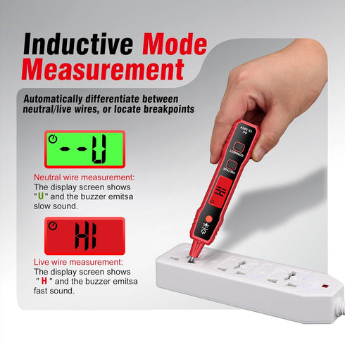 Voltage Tester, HABOTEST Non Contact Voltage Tester with LCD Display, Live/Null Wire Tester, Electrical Tester Buzzer Alarm and Flashlight, Wire B...