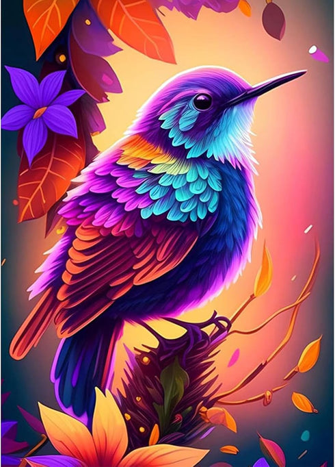 SENQAO Hummingbird Diamond Painting Kits for Adults, Flowers Full Drill Diamond Dots Paintings for Beginners, Round 5D Paint with Diamonds Picture...