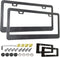 Aootf Carbon Fiber License Plate Frames - 2 Pack Black Aluminum Printed Carbon Patterns 2 Holes Front & Rear Car Tag Holder with Screws, Caps...