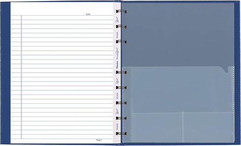 Blueline MiracleBind™ Notebook, Lizard-Like Hard Cover, 9.25" x 7.25", 150 Pages, Indigo Blue (AF9150.82)...