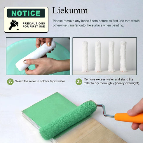 LIEKUMM 2 Inch Small Paint Roller Covers, Mini Microfiber Paint Roller, House Painting Supplies, Home Painting DIY Tools, White, Pack of 20...