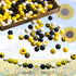128pcs Silicone Beads Bracelet Making Kit Beads, 15mm Silicone Beads Yellow Black White Round Silicone Beads Bulk, Sunflower Craft Beads for DIY K...