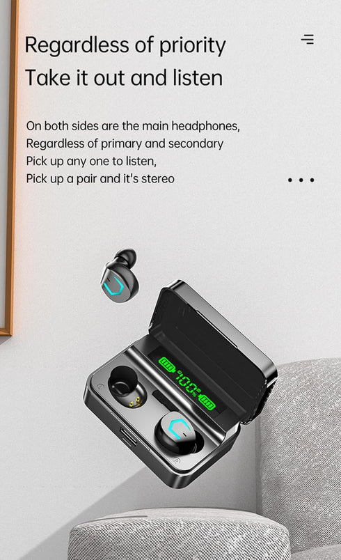 True Wireless Earbuds, 2024 Bluetooth Headphones 5.3 Earbuds, Waterproof Touch Control Ear Buds in-Ear Built-in Mic, with LED Power Display, IP7 W...
