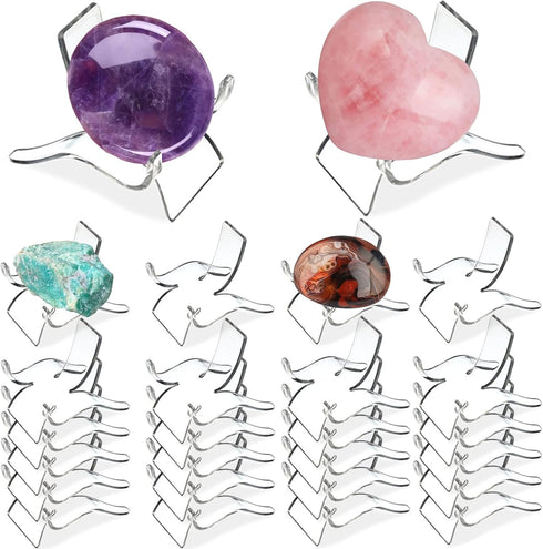 (24 PCS 2.2 x 1.69 x1.89 inch Crystal Display Stand, Rock Display Stand,Acrylic Display Stands for Crystal ,Geodes, Rock ,gemstone ,Mineral, Agate...