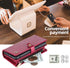 for iPhone 15 Pro Max Wallet Case with Card Holder,Faux Leather Phone Case for Women Men,Magnetic,Kickstand,Wrist Strap,Zipper(Red)......