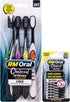 Charcoal Whitening Soft Brushes 4ct with 80 Count Charcoal Floss Picks...