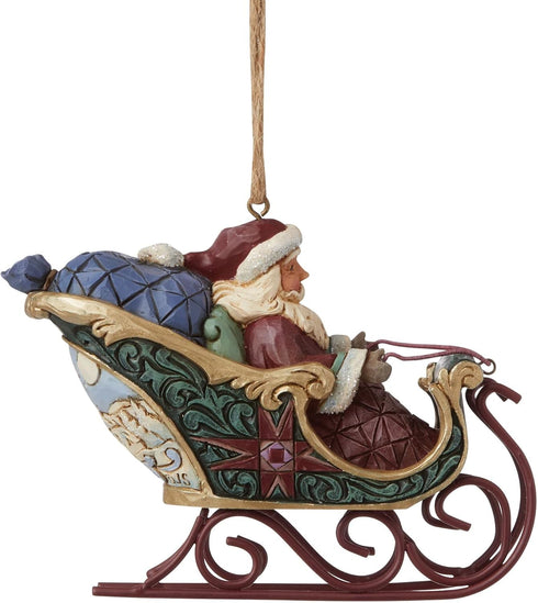 Enesco Jim Shore Heartwood Creek Santa in Sleigh Event Ornament...