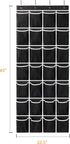 28 Pockets Over the Door Shoe Organzier, Hanging Shoe Organizer for Door Large Capacity Shoe Storage Bag with 4 Metal Hooks (Black-1Pack)...
