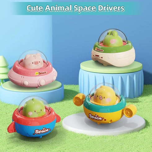 Animal Car Toddler Toys,Press and Go Toy Cars for Toddlers 1-3,1 Year Old Boy Birthday Gift,Space Theme Infant Car Toys for 1 Year Old Boy and Gir...