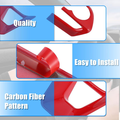 X AUTOHAUX 3 Pcs ABS Plastic Red Interior Steering Wheel Cover Trim for Toyota Corolla 2020-2022 Inner Decoration Auto Accessories...