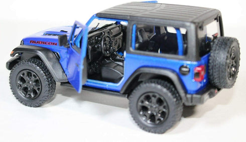 KiNSMART 2018 Jeep Wrangler Rudicon Hard Top Blue 5" 1:34 Scale Die Cast Metal Model Toy w/ Pullback Action...