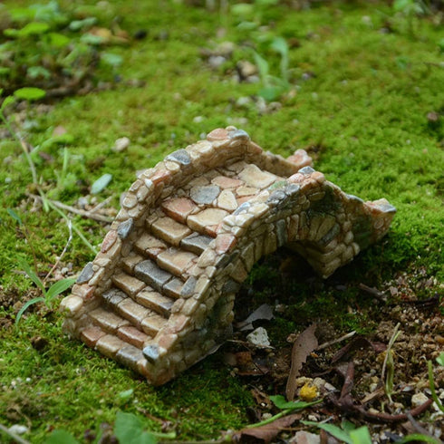 Garden Decoration Resin Craft Mini Bridge Outdoors Artificial Bridge Set Arch Plank Bridge Rockery Bonsai House Garden Decor Fish Tank Ornament Mi...