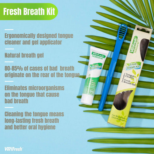 Fresh Breath Kit for Bad Breath - Tongue Scraper & Cleaner with Cleaning Gel – All Natural Treatment...