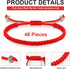 Fumete 48 Pcs Red Bracelets Bulk Kabbalah Red String Bracelet for Protection Good Luck Bracelet with Amulet Tibetan Bracelet Adjustable Buddhist K...