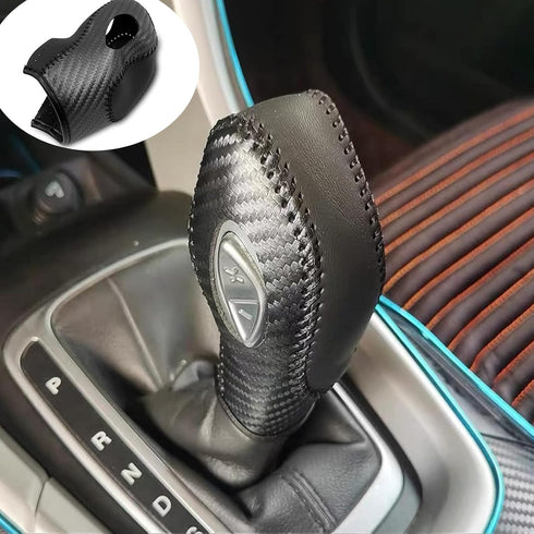 1 PC Car Gear Shift Knob Cover, Waterproof Leather Vehicle Shift Knob Accessories, Durable Automotive Interior Gear Shift Decoration Compatible wi...