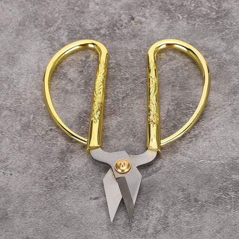 Sewing Scissors, Household Scissors with Large Golden Handle Small Silver Cutters Crafts Making Tool Ideal for Jewelry Processing Jewelry Making N...