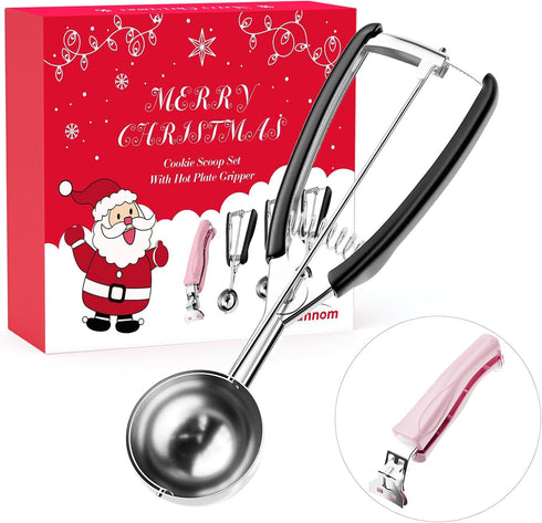 Cookie Scoop Set, Ice Cream Scooper, 18/8 Stainless Steel Cookie Dough Scoop with Trigger Release, 2 Tbsp/ 30 ml/ 1 oz Thickened Cookie Scoops for...