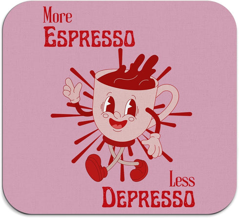 More Espresso Less Depresso Coffee Mat - Hot Pink Espresso Coffee Bar Mat, Espresso Coffee Bar Accessories, Coffee Station Mat, Coffee Maker Mat f...