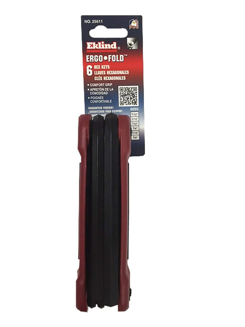 EKLIND 25611 Ergo-Fold Fold-up Hex Key allen wrench - 6pc set SAE Inch Sizes 5/32-3/8...