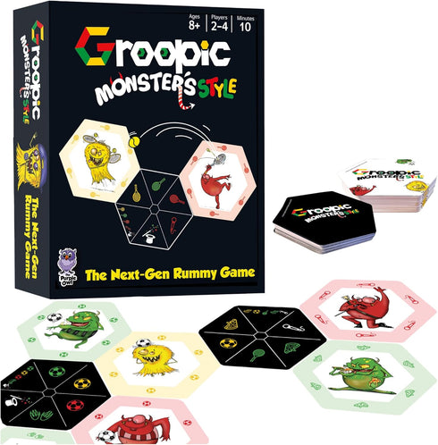 Groopic Monster's Style - A Rummy Strategy Card Game | Kids Card Games | Fun Family Game Night | Travel & Camping Games for Kids 8-12 & Adults | F...