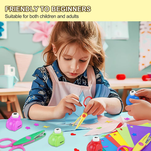 UCEC 42 Pack Craft Scissors Decorative Edge, Hole Punch Shapes Craft, Cardstock Paper for DIY Art, Crafts, Scrapbook, Card Making, School Supplies...