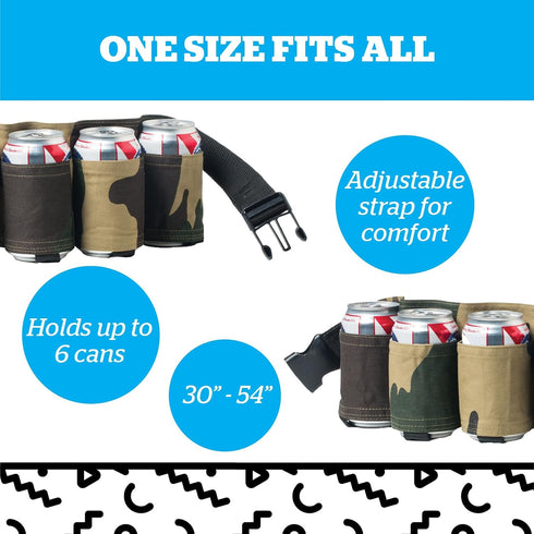 BigMouth Inc Beer Belt, Beer Carrier Fanny Pack, Adjustable Waist, 6 Pack Drink Holder for Men, Funny Beer Lover Gag Gifts, Drinking Accessories -...