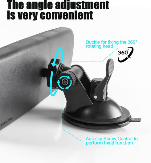 Livtee Anti Glare Car Rearview Mirror with Adjustable Suction Cup, HD Universal Car Interior Rear View Mirror with Panoramic Wide Angle Mounted on...