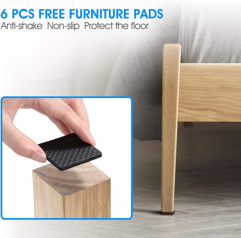 4PCS Adjustable Bed Frame Anti-Shake Tool (Upgraded) for Loft Beds, Headboard Stoppers with Free Furniture Pads and Screws, Protect The Wall from ...