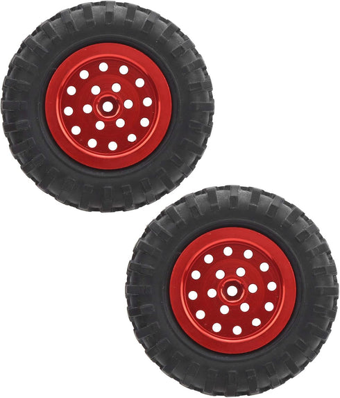55mm/2.2in 1/10 Scale Rubber Tires & Wheel Rims AntiSkid Fit for D12 Model Parts (Red R)...
