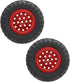 55mm/2.2in 1/10 Scale Rubber Tires & Wheel Rims AntiSkid Fit for D12 Model Parts (Red R)...