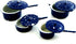 Town Square Miniatures Dolls House Kitchen Accessory Blue Saucepan Pan Set...