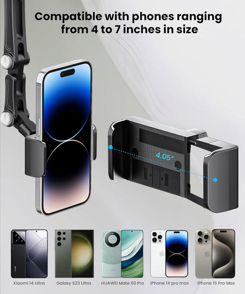 Rear View Mirror Phone Holder, Rearview Mirror Phone Holder for Car, Rotatable and Retractable Car Phone Holder Mount, Car Truck Essentials Access...