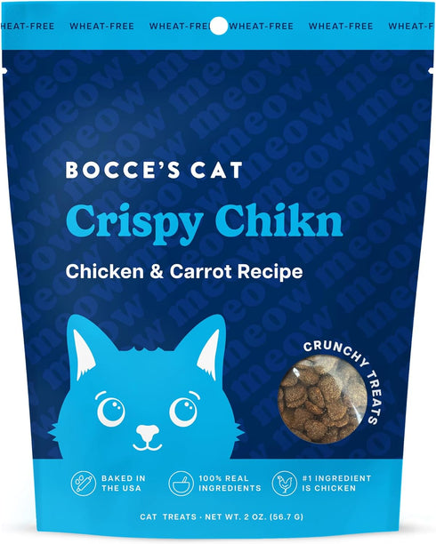 Bocce's Bakery, Crispy Chikn Crunchy Treats for Cats, Wheat-Free Everyday Cat Treats, Made with Limited-Ingredients, Baked in The USA, All-Natural...