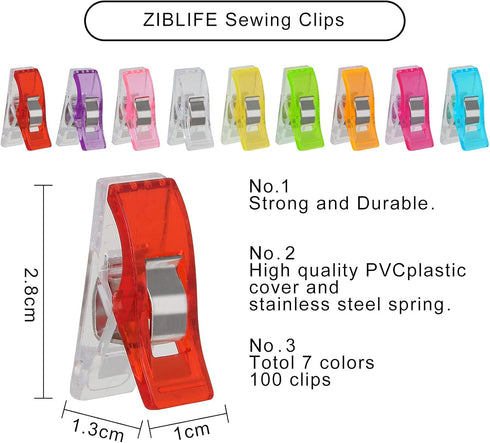 DAOST 200 Pcs Sewing Clips for Fabric and Quilting, Colorful Sewing Fabric Clips Small Quilt Clips for Quilting, Quilting Clips for Binding, Sewin...