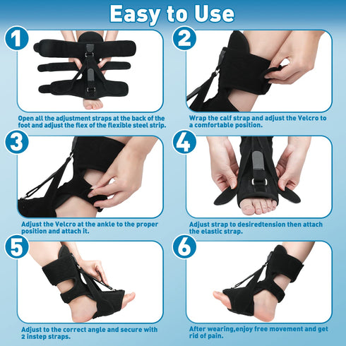 Plantar Fasciitis Night Splint Upgrade Foot Brace Plantar Fasciitis Relief Splint Fit Women Men Adjustable Orthotic Stretcher Support Relief Foot ...