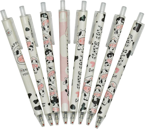 Maydahui 42PCS Cute Milk Cow Gel Pen Cartoon Animal Pens Retractable Priting Pen Black Ink for Office Stationery School Office Supply...