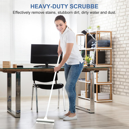 SetSail Floor Scrub Brush with Long Adjustable Handle Heavy-Duty Stiff Bristles Floor Scrubber 2-in-1 Deck Grout Brush for Cleaning Shower Bathroo...