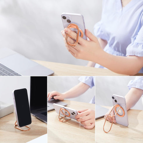 Magnetic Phone Ring Holder Stand with Mag Safe Phone Grip Adjustable Phone Ring Kickstand Magnet Accessories for iPhone15/14/13/12 Removable for W...