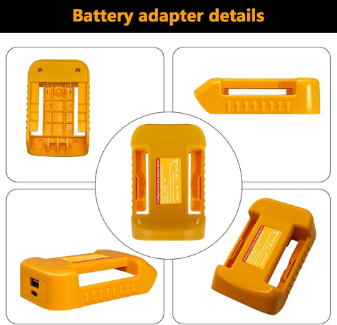 2Pcs for Dewalt Battery USB Charger Adapter, Battery Holder for Dewalt 20V DCB200 DCB201, with Type-C and USB Fast Charging Adapter...