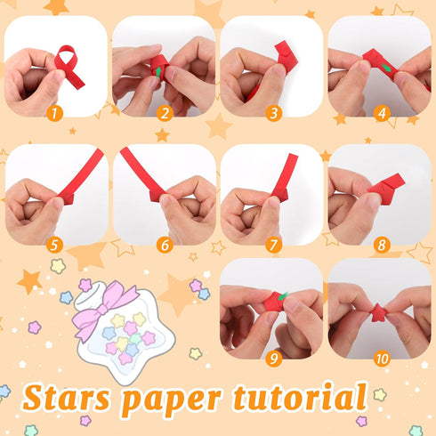 Bouiexye 1080 Sheets Star Paper, 27 Colors Solid Color Paper Star Strips Double Sided Lucky Origami Star Paper Strips for Hand Art Crafts Stress R...