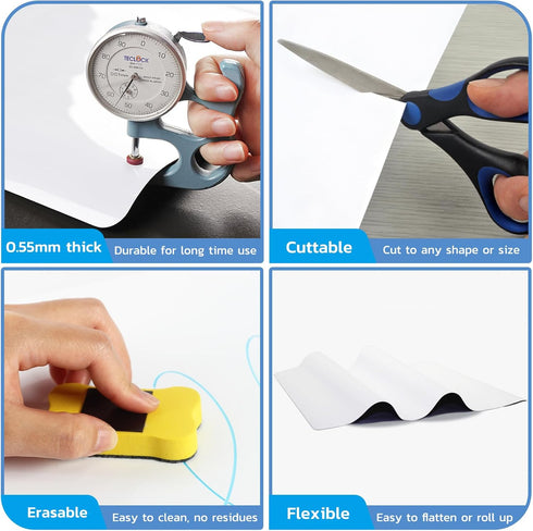 Magnetic Whiteboard for Fridge, Refrigerator Dry Erase Board, Small White Board with 8 Markers and 1 Eraser, 12 x 8 Inches...