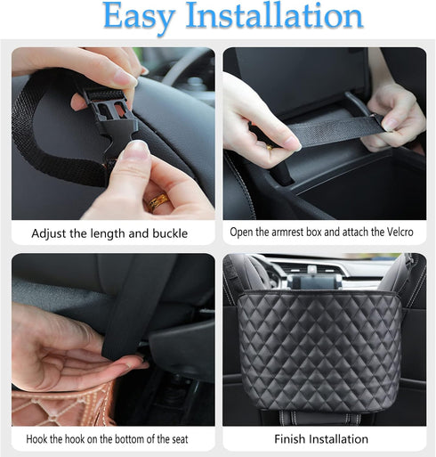 Car Pocket Handbag Holder Purse Hook for Car Leather Seat Back Organizer Holder Barrier of Backseat Pet Kids for Car Handbag Holder Between Two Se...