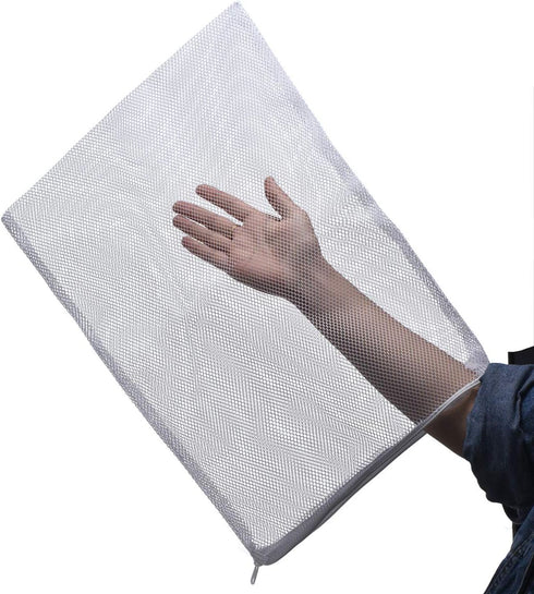ALEGI Large Filter Media Bags,Aquarium Mesh Bags with Plastic Zipper,White Net Bags for Bio Balls, Ammonia Remover 17.8" by 13.5" (4pcs)...