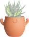 Mr. Smiley Small Plant Pot with Drainage, Cute Clay Planter for Succulent, Funny Gifts for Plant Lovers, Face Terra Cotta Flower Pots for Indoor a...