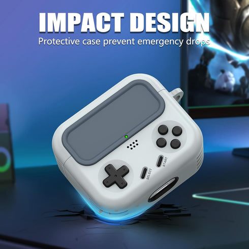 Inesore for Airpods 3rd Generation Case with Safety Lock and Cleaner Kit,Classic Handheld Game Console Design Sturdy TPU Protective Case Compatibl...